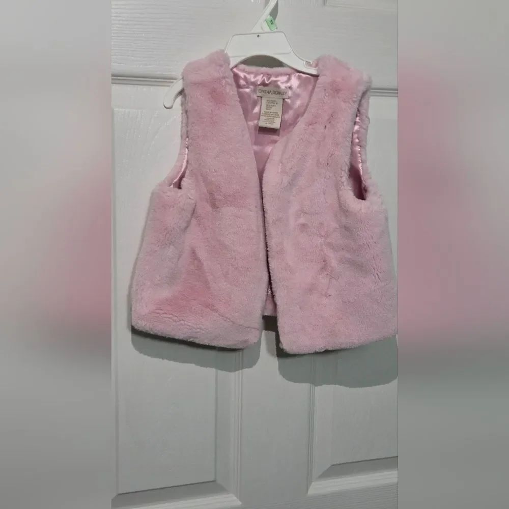 Cynthia Rowley 6 Girl's Pink Faux Fur Vest